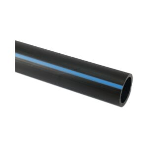 Druckrohr PE100 125 mm x 11,4 mm Glatt SDR11 16bar Schwarz/Blau 12m DVGW
