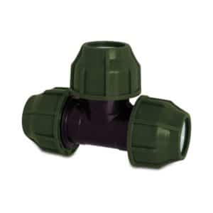 T-Stück 90° PP 25 mm Klemm 10bar Schwarz/Grün