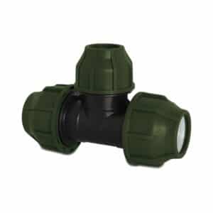 Reduzier T-Stück 90° PP 63 mm x 50 mm x 63 mm Klemm 10bar Schwarz/Grün