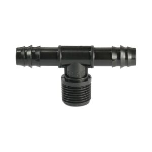 T-Stück 90° POM 16 mm x 1/2" x 16 mm Tülle x Außengewinde x Tülle 4bar Schwarz