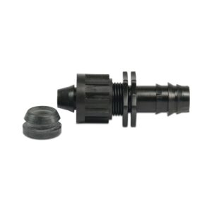 Mini-Abgangsstück mit Gummi-Ring POM 8 mm x 20 mm Einsteck x Tülle 4bar Schwarz Typ nachstellbar