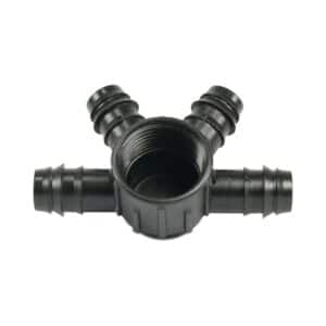 4-Wege Verteiler POM 20 mm x 1" Tülle x Innengewinde 4bar Schwarz