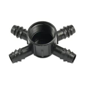 Kreuzstück 90° POM 16 mm x 1" Tülle x Innengewinde 4bar Schwarz