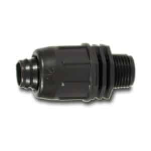 Übergangsadapter PP 25 mm x 1" lock x Außengewinde 4bar Schwarz