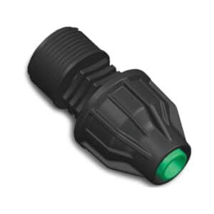 Übergangsadapter PP 20 mm x 1/2" lock x Außengewinde 4bar Schwarz