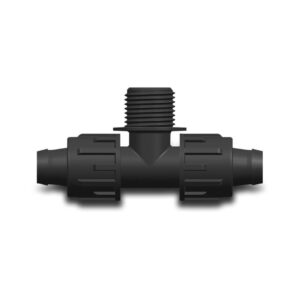 T-Stück 90° PP 25 mm x 1" x 25 mm lock x Außengewinde x lock 4bar Schwarz