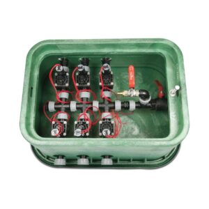 Hunter 6 Ventile Montierter Ventilkasten rechteckig HDPE 1" Außengewinde Grün