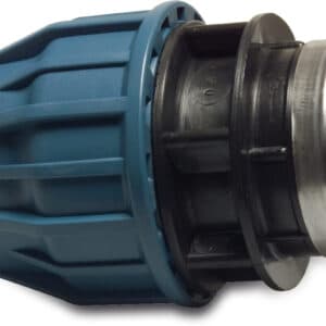 Jason Kupplung PP 32 mm x 1" Klemm x Innengewinde 16bar Schwarz/Blau DVGW/KIWA/WRAS/SVGW