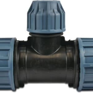 Jason Reduzier T-St&uuml;ck 90&deg; PP 25 mm x 32 mm x 25 mm Klemm 16bar Schwarz/Blau DVGW/KIWA/WRAS/SVGW