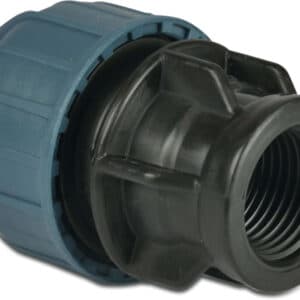 Jason Kupplung PP 32 mm x 1/2" Klemm x Innengewinde 10bar Schwarz/Blau (VE 10 Stück)